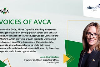 Founded in 2006, Altree Capital is a leading investment manager focused on driving growth across Sub-Saharan Africa. We manage the Altree Kadzi Gender Climate Fund (AKGCF), which provides growth capital to women-led and women-benefiting businesses. Our mission is to generate strong financial returns while delivering measurable social and environmental impact by investing in gender and climate opportunities.