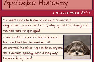 A Minute With Molly #4: Apologize Honestly