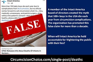 Do more than 100 newborn babies die from circumcision annually in the United States?