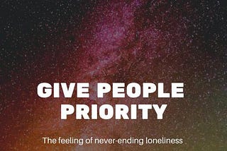 GIVE PEOPLE PRIORITY
