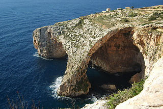 The Blue Grotto is actually a number of sea caverns on the southern coast of Malta.