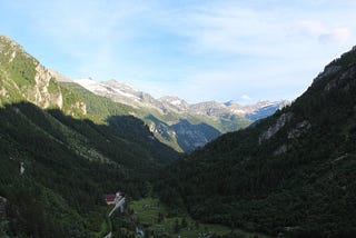 Valley between two mountains