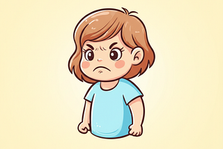 Animated image of cute and upset toddler