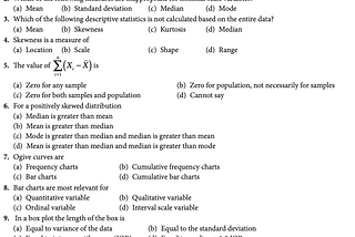 Central Tendency Questions