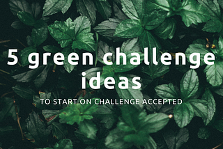 5 green challenge ideas to help you be more environmentally friendly