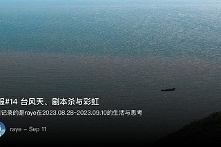 Weekly Report #14 Typhoon, Script Killer and Rainbow