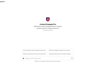 I made a Content Strategist Pro — Custom GPT