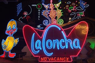 An image of the La Concha sign from the Neon Museum in Las Vegas.