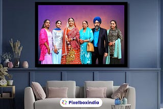 Family Digital Painting: A Personalized Gift from Pixelboxindia, Delivering Across India