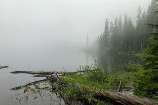 Embracing the rain at Lake Twenty-Two