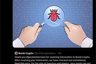 Thank you @peckshield team for reporting information to Bomb Crypto.