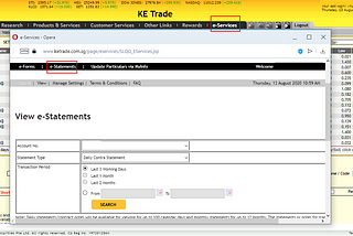 Accessing e-statements on Ketrade