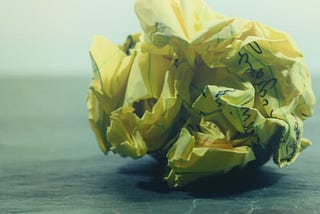 A crumbled up piece of paper.