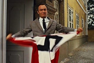 Christopher Plummer demonstrates the proper type of salute in The Sound of Music.