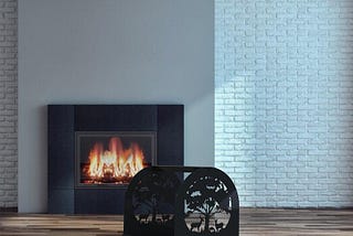 Scandinavian Style Firewood Stand — Modern Steel Storage for Fireplace Logs