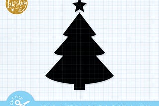CHRISTMAS TREE SVG, Simple Christmas Tree Silhouette, Tree Star Svg, Simple Evergreen, Pine Tree, Tree Clip Art Svg Eps Dxf Png Jpg