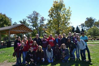The author surrounded by other student leaders of various Circle K International service clubs in the early 2010s.