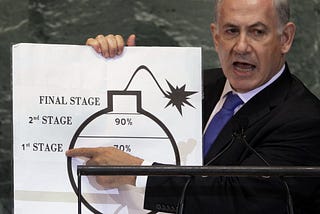 Netanyahu’s fake nuclear graphics at the UN in the 2012.