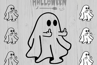 Halloween Svg, Png, Ghost Middle Finger Svg, Png, Halloween Svg File For Cricut, Cute Ghost Halloween Svg, Halloween Vinyl, Silhouette