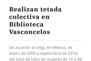 Semana Mundial de la Lactancia Materna en la biblioteca pública