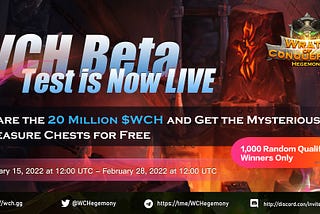 WCH Beta Test is Now LIVE