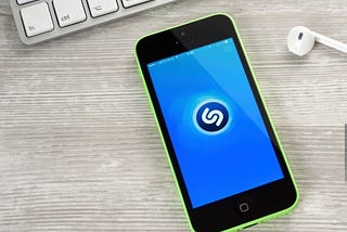 shazam app about to open on a smart phone