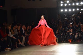 Red and Pink Gown | Photo Credit Joey Wang | Zang Toi — “New York, New York” F/W 2020 article by Cindy Ann Peterson