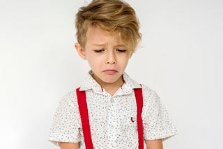 child with sad face