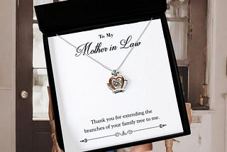 To My Mother-In-Law Necklace and Heartfelt Message Card Gift Ideas