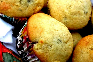 Banana Blueberry Muffins with Lavender