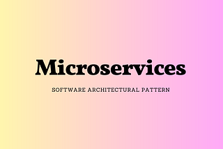 Microservice architecture — #1