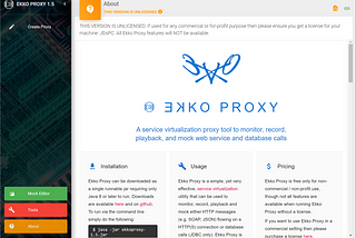 Ekko Proxy UI — About page