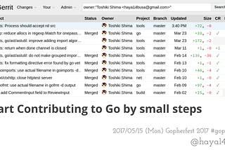 #gopherfest 2017 and Start contributing to #golang by small steps