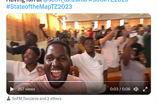 tweet from Innocent Maholi at SotM Tanzania