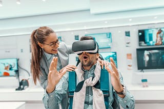 Discussing workplace VR with a Capgemini consultant