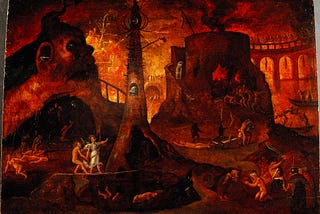 oil painting of hell