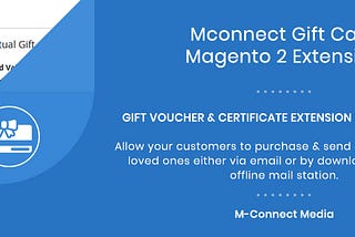 Mconnect Gift Card and Certificate Extension for Magento 2