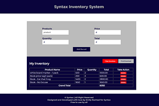 Syntax Inventory System