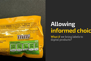 Allowing Informed choice: what if we bring nutrition information to digital products