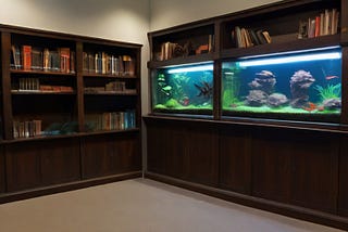 Vivid and Creative: Betta Fish Tank in the Reading Room
