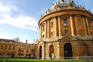 Neo-classical circular library in honey-coloured stone