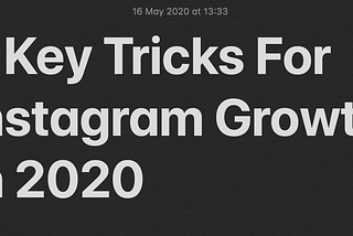 5 Key Tricks For Instagram Growth In 2020