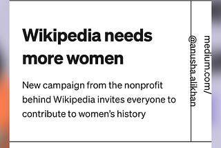 Wiki needs more women #shoutout  from Cali Lili Indies Add Cali Lili to Wikipedia