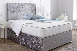 Heavenly Comfort Bed -Crushed Velvet Double Divan Bed