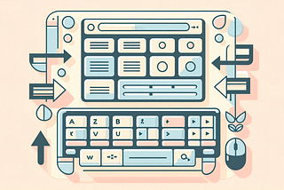 DALL-E 3 prompt: make minimalistic illustration of accessible website with keyboard navigation. Do not use any text