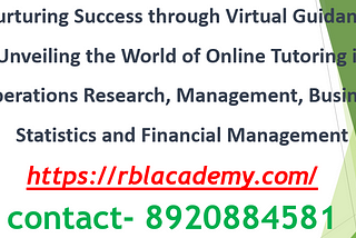 Nurturing Success through Virtual Guidance: Unveiling the World of Online Tutoring in Operations…