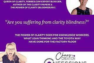 Ann Latham on Chaos to Creation Confessions: Are you suffering from clarity blindness?