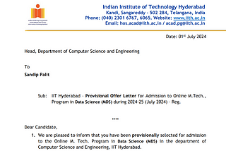 My Journey to IIT Hyderabad