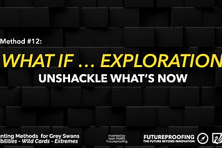 The Hunt for Grey Swans — Top 15 Methods & Frameworks — #12 What If … Exploration