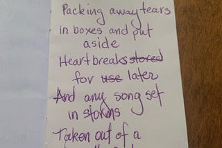 Packing away tears